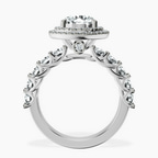 2.82 ct. round Crowned Cresta double halo ring in 14kt white gold side right image one