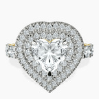 18kt Yellow Gold Crowned Cresta Double Halo Lab Diamond Ring front image