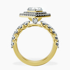 18kt Yellow Gold Crowned Cresta Double Halo Lab Diamond Ring side right image one