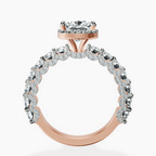 18ct Rose Gold Enchanté Side Stones Halo Lab Diamond Ring side right image one