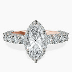 10kt Rose Gold Enchanté Side Stones Halo Lab Diamond Ring front image