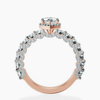 10kt Rose Gold Enchanté Side Stones Halo Lab Diamond Ring side right image one