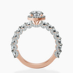 18ct Rose Gold Enchanté Side Stones Halo Lab Diamond Ring side right image one