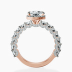 18ct Rose Gold Enchanté Side Stones Halo Lab Diamond Ring side right image one