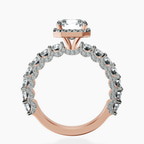 18ct Rose Gold Enchanté Side Stones Halo Lab Diamond Ring side right image one