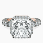 14kt Rose Gold Enchanté Side Stones Halo Lab Diamond Ring front image