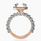 14kt Rose Gold Enchanté Side Stones Halo Lab Diamond Ring side right image one