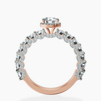 14kt Rose Gold Enchanté Side Stones Halo Lab Diamond Ring side right image one