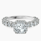 Platinum Enchanté Side Stones Halo Lab Diamond Ring front image