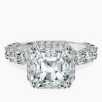 Platinum Enchanté Side Stones Halo Lab Diamond Ring front image