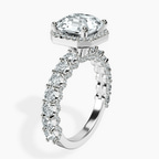 Platinum Enchanté Side Stones Halo Lab Diamond Ring standing product image one