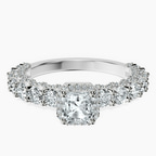 Platinum Enchanté Side Stones Halo Lab Diamond Ring front image