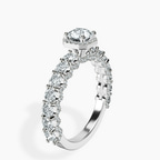 Platinum Enchanté Side Stones Halo Lab Diamond Ring standing product image one