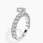 Platinum Enchanté Side Stones Halo Lab Diamond Ring standing product image one