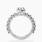 Platinum Enchanté Side Stones Halo Lab Diamond Ring side right image one