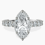 Platinum Enchanté Side Stones Halo Lab Diamond Ring front image