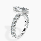 Platinum Enchanté Side Stones Halo Lab Diamond Ring standing product image one