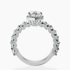 Platinum Enchanté Side Stones Halo Lab Diamond Ring side right image one