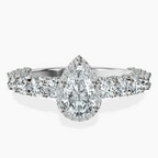 Platinum Enchanté Side Stones Halo Lab Diamond Ring front image