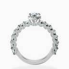 Platinum Enchanté Side Stones Halo Lab Diamond Ring side right image one