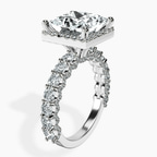 Platinum Enchanté Side Stones Halo Lab Diamond Ring standing product image one