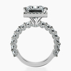 Platinum Enchanté Side Stones Halo Lab Diamond Ring side right image one