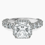 Platinum Enchanté Side Stones Halo Lab Diamond Ring front image