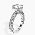 Platinum Enchanté Side Stones Halo Lab Diamond Ring standing product image one