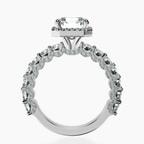 Platinum Enchanté Side Stones Halo Lab Diamond Ring side right image one