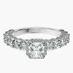 Platinum Enchanté Side Stones Halo Lab Diamond Ring front image