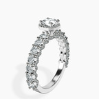Platinum Enchanté Side Stones Halo Lab Diamond Ring standing product image one
