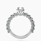 Platinum Enchanté Side Stones Halo Lab Diamond Ring side right image one