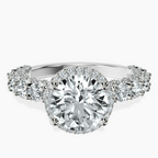 9ct White Gold Enchanté Side Stones Halo Lab Diamond Ring front image