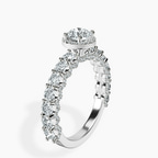 18kt White Gold Enchanté Side Stones Halo Lab Diamond Ring standing product image one