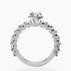 18kt White Gold Enchanté Side Stones Halo Lab Diamond Ring side right image one