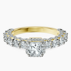 10kt Yellow Gold Enchanté Side Stones Halo Lab Diamond Ring front image
