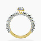 10kt Yellow Gold Enchanté Side Stones Halo Lab Diamond Ring side right image one