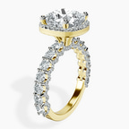 10kt Yellow Gold Enchanté Side Stones Halo Lab Diamond Ring standing product image one