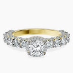 18kt Yellow Gold Enchanté Side Stones Halo Lab Diamond Ring front image