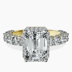 10kt Yellow Gold Enchanté Side Stones Halo Lab Diamond Ring front image