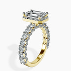 10kt Yellow Gold Enchanté Side Stones Halo Lab Diamond Ring standing product image one