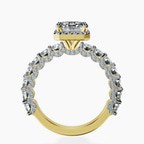 10kt Yellow Gold Enchanté Side Stones Halo Lab Diamond Ring side right image one