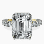 10kt Yellow Gold Enchanté Side Stones Halo Lab Diamond Ring front image