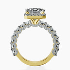 10kt Yellow Gold Enchanté Side Stones Halo Lab Diamond Ring side right image one