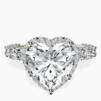 18kt Yellow Gold Enchanté Side Stones Halo Lab Diamond Ring front image