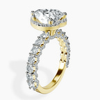 18kt Yellow Gold Enchanté Side Stones Halo Lab Diamond Ring standing product image one