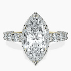 10kt Yellow Gold Enchanté Side Stones Halo Lab Diamond Ring front image