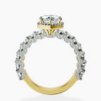 10kt Yellow Gold Enchanté Side Stones Halo Lab Diamond Ring side right image one