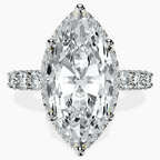 18kt Yellow Gold Enchanté Side Stones Halo Lab Diamond Ring front image
