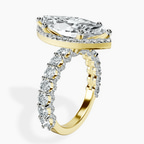 18kt Yellow Gold Enchanté Side Stones Halo Lab Diamond Ring standing product image one